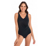 TOGS Black Surplice Swimsuit