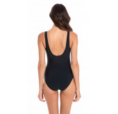 TOGS Black Surplice Swimsuit