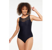 Textured Mesh High neck Swimsuit